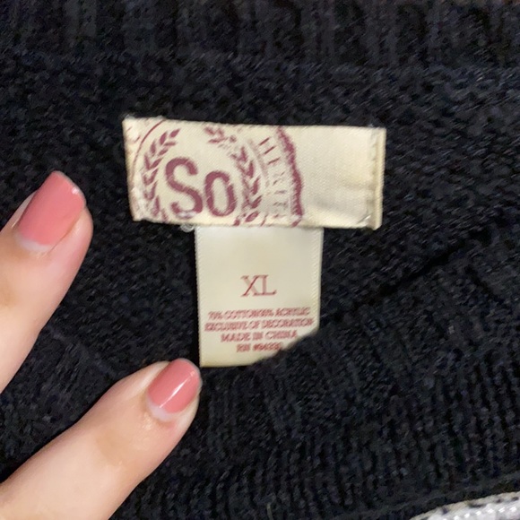 SO Black & White Love Heart Sweater - Picture 3 of 5